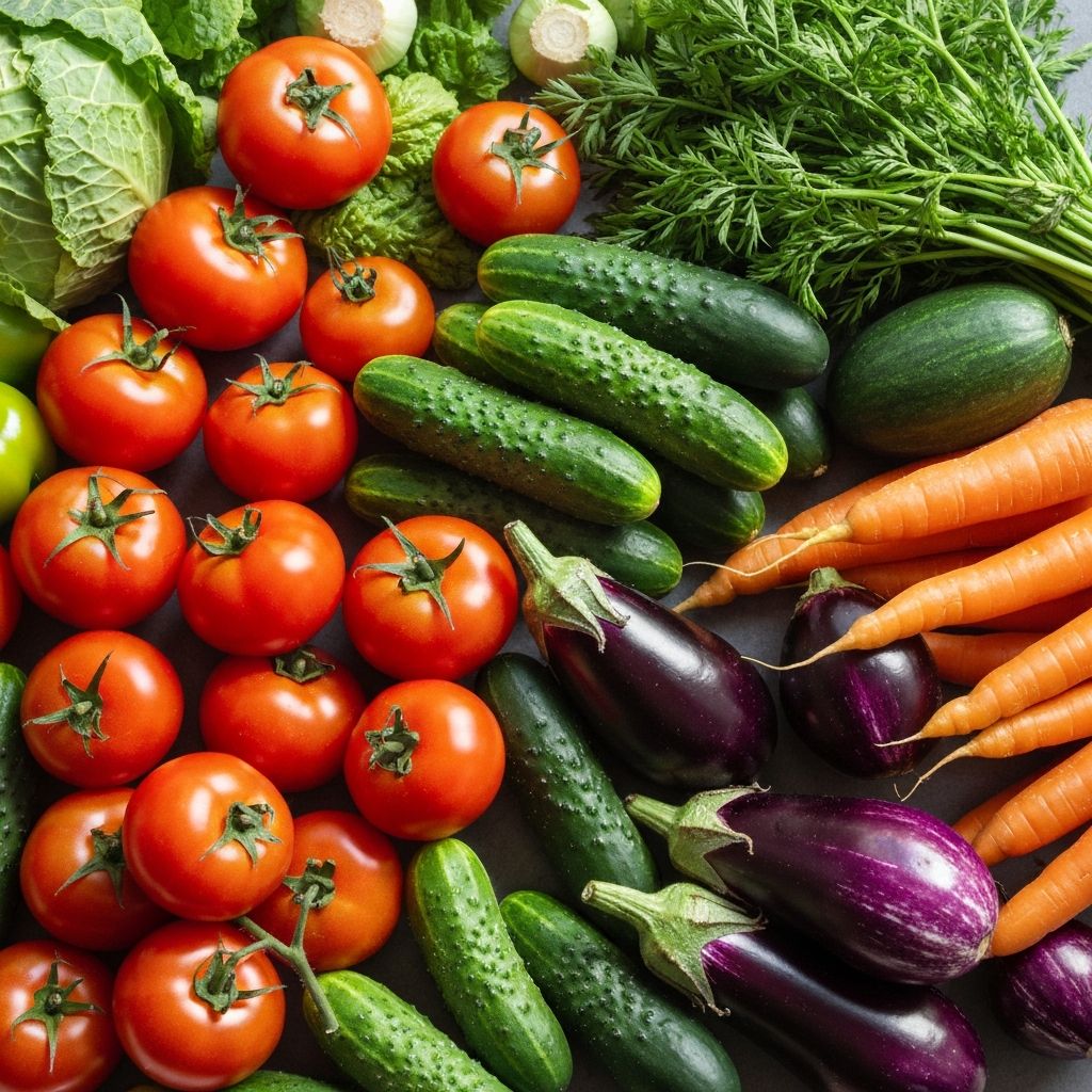 Variety of colorful vegetables